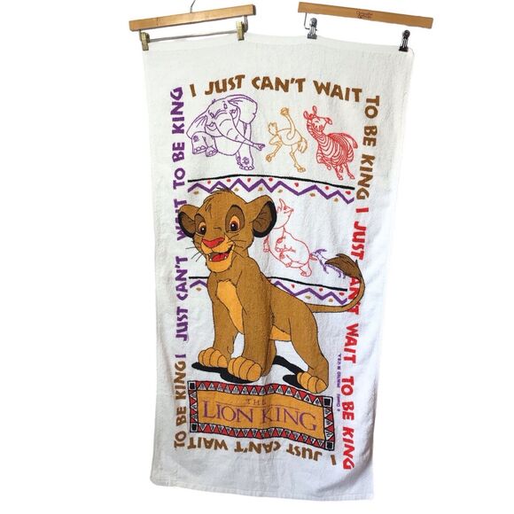 VINTAGE beach towel THE LION KING * VINTAGE 90s - Picture 5 of 9